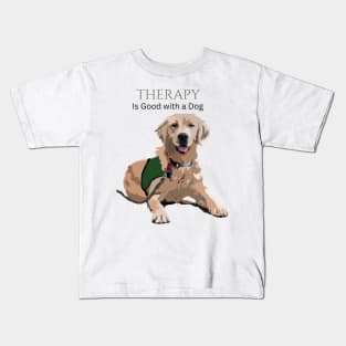 Therapy Dog Green Kids T-Shirt